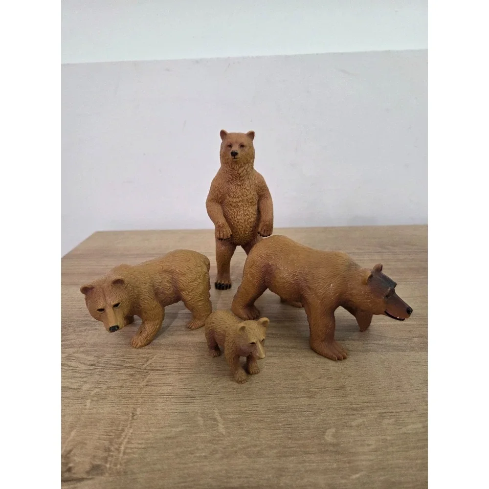 PAPO Lot Set of 7 Bear Figures Grizzly Polar Panda Cub